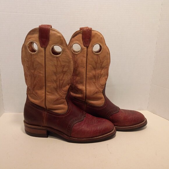 BOULET Canada Ladies 8.5 Western Boots Apache Whaler Buckskin 3131 - Picture 8 of 14